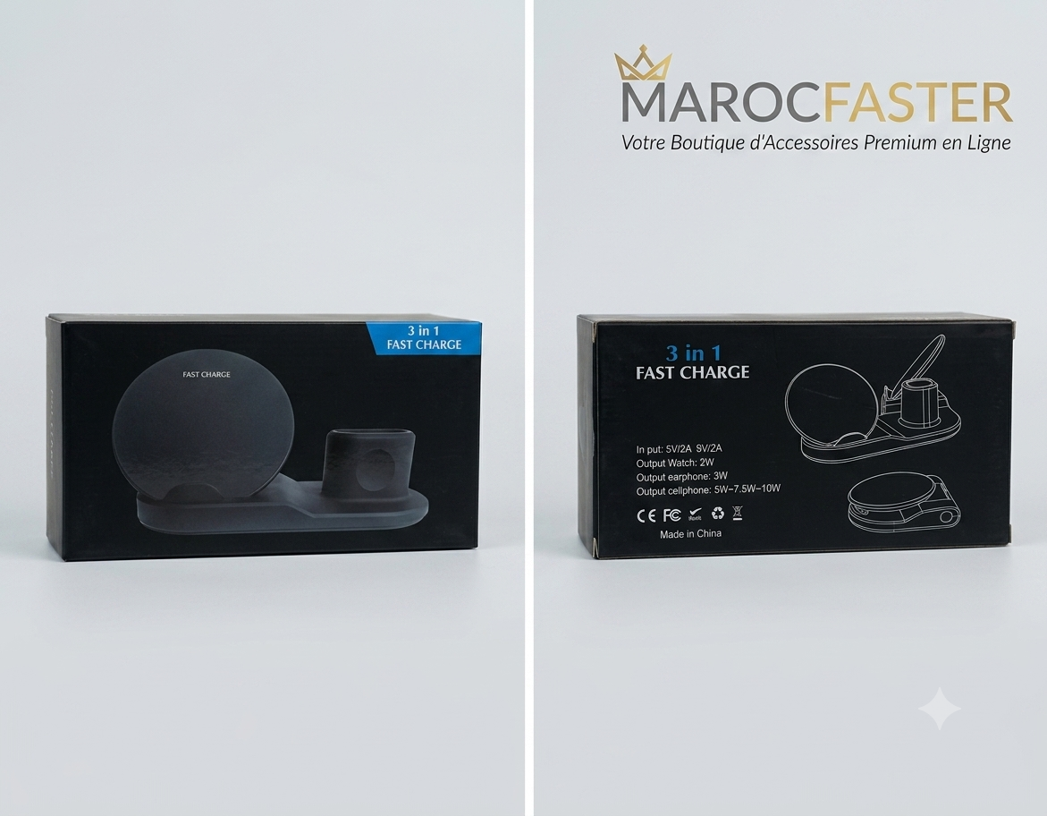 CHARGE WIRLESS NOIR 3IN1
