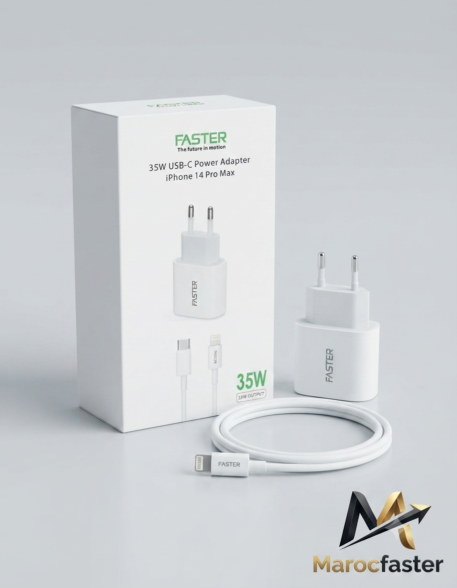 AD CHARGEUR FASTER IOS 14 PRO 35W VERT